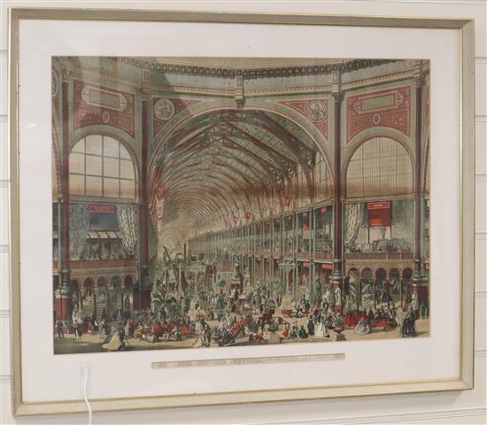 The International Exhibition, framed, Victorian print